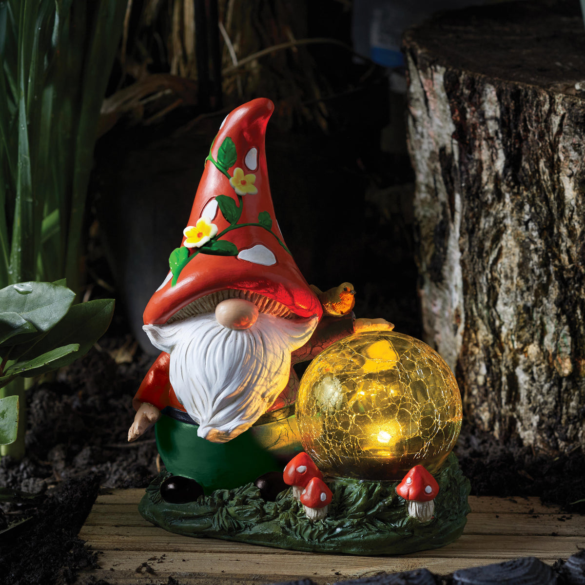 Woodland Wizard ⸱ záhradný trpaslík so solárnym svetlom