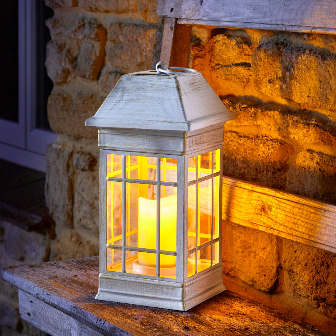 Seville Cream ⸱ solárny lampáš s LED sviečkou