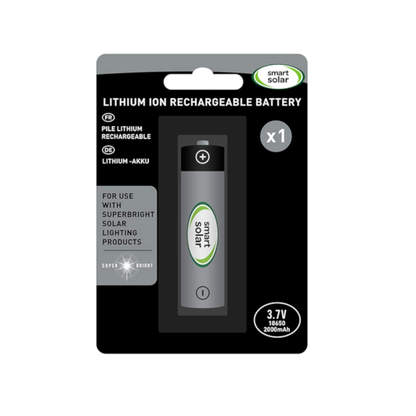 18650 Li-ion Battery ⸱ nabíjacia batéria do solárnych svietidiel