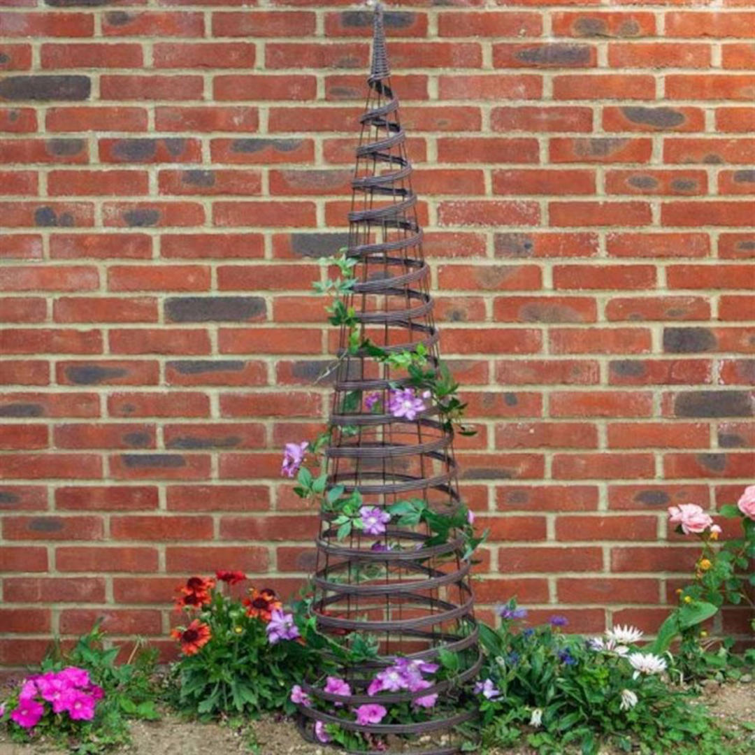 Faux Rattan Chestnut ⸱ obelisk na popínavé rastliny 150cm