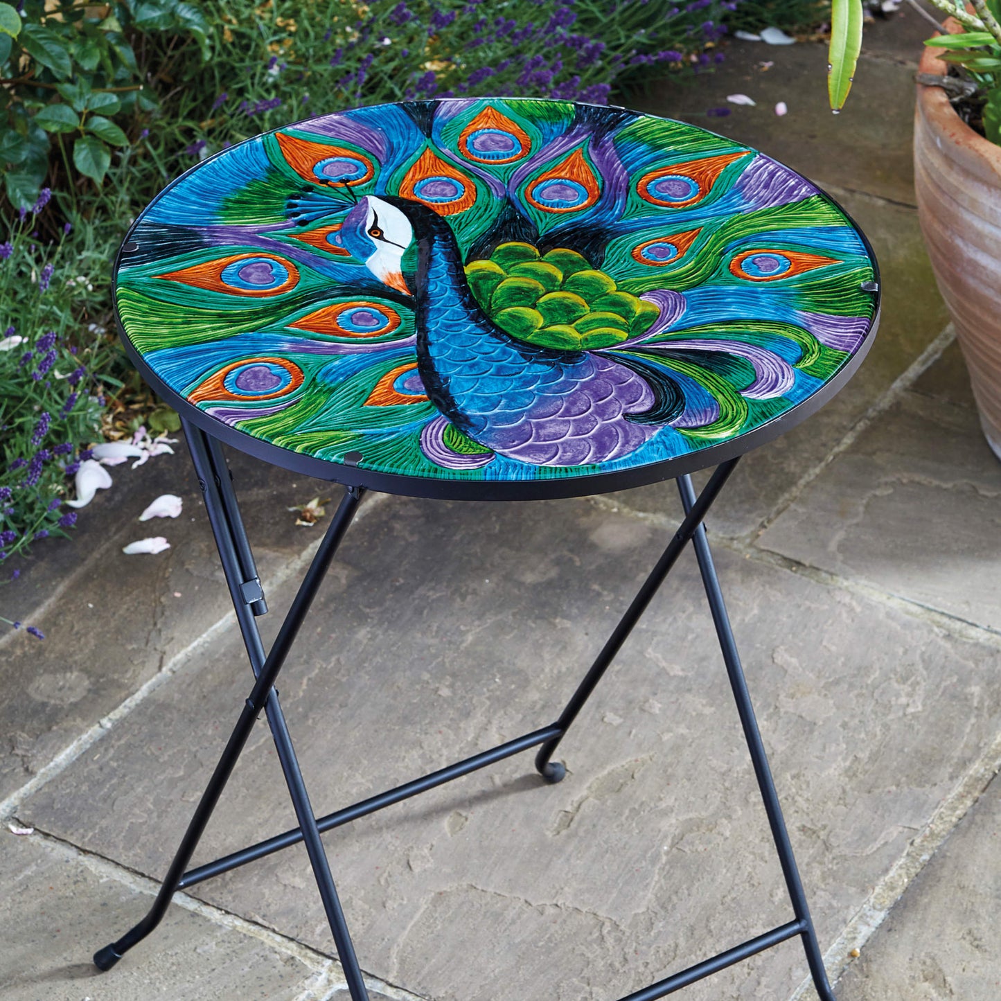Peacock Table XL ⸱ sklenený záhradný stolík