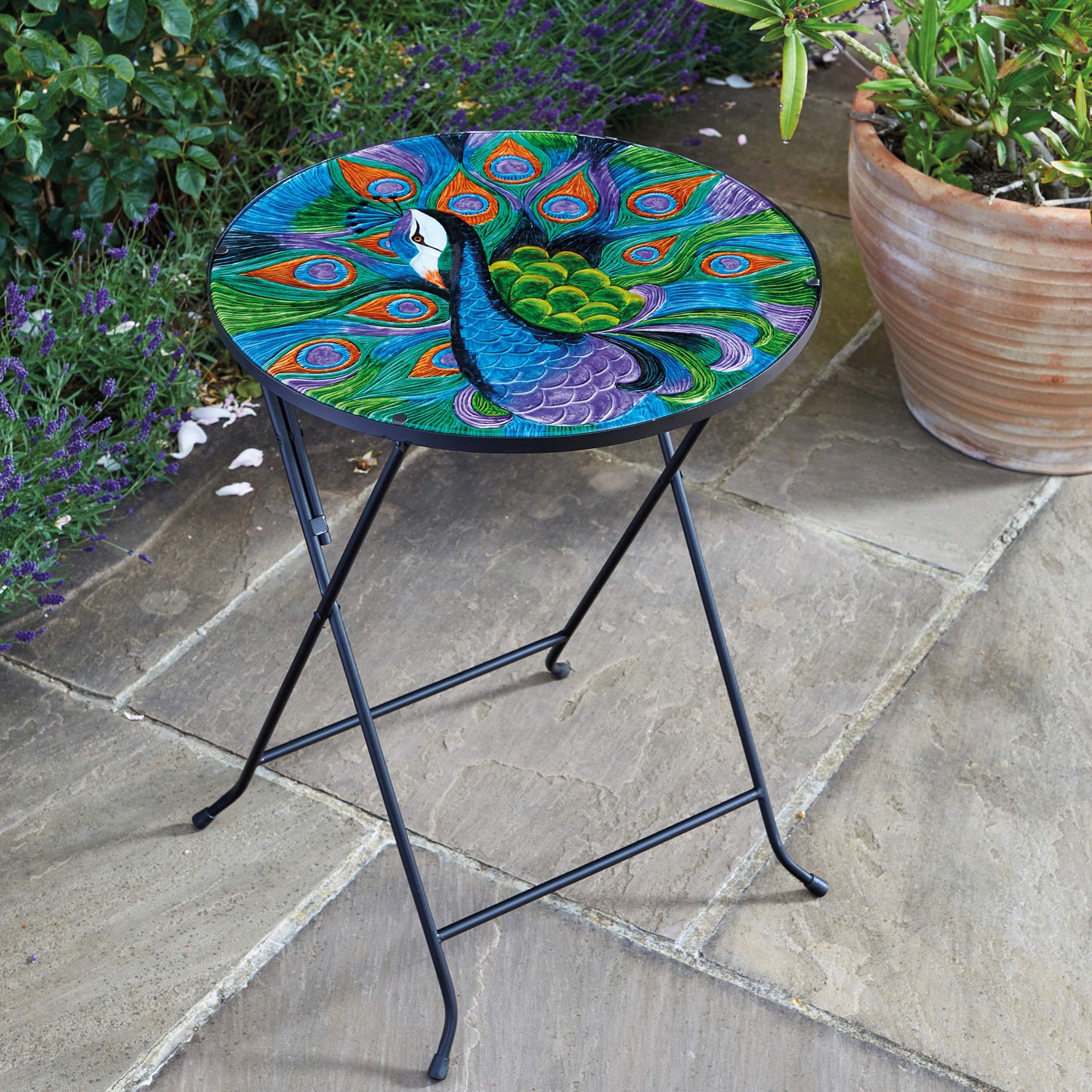 Peacock Table XL ⸱ sklenený záhradný stolík