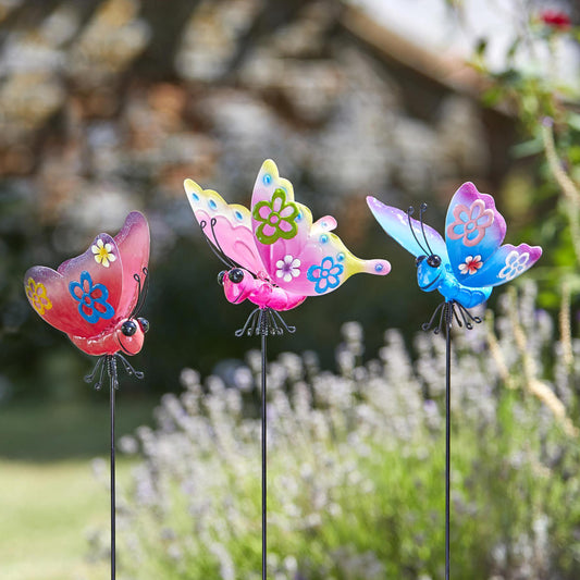 Barmy Butterflies ⸱ zápichy do záhrady s motýľmi (sada 3ks)
