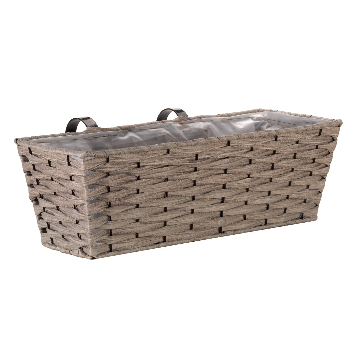 19" Bari Faux Rattan Soft Grey ⸱ závesný balkónový kvetináč 48cm