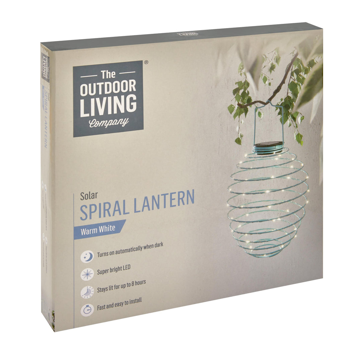 Balenie s dekoračnou modrou solárnou špirálou Blue Solar Spiral Light od The Outdoor Living Company