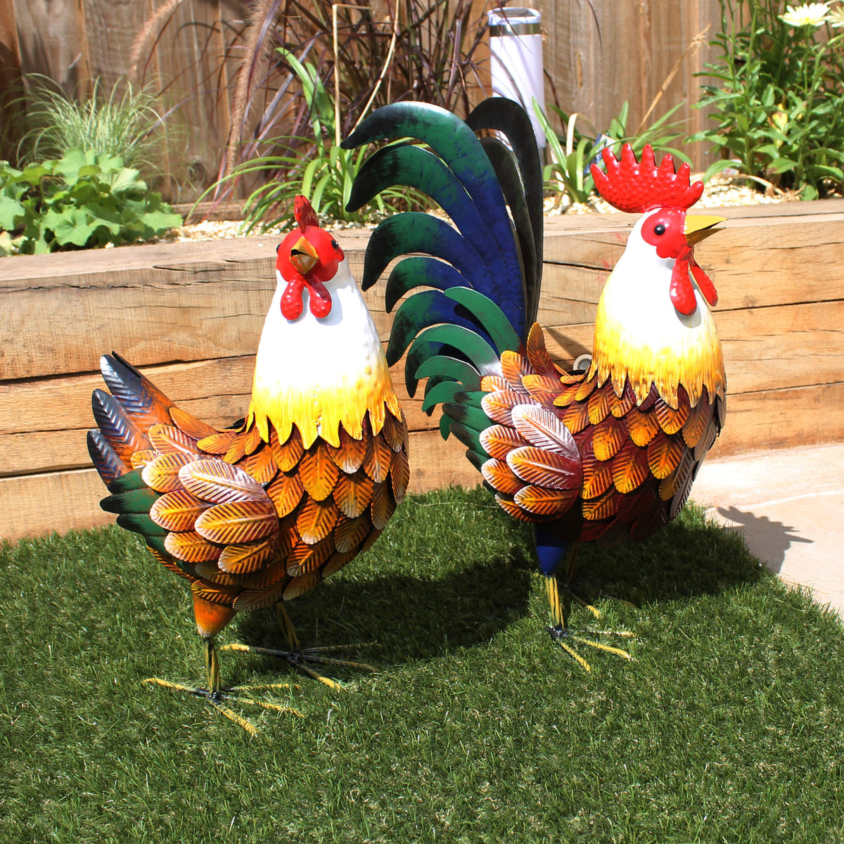 Farmyard Rooster ⸱ kovová socha kohúta