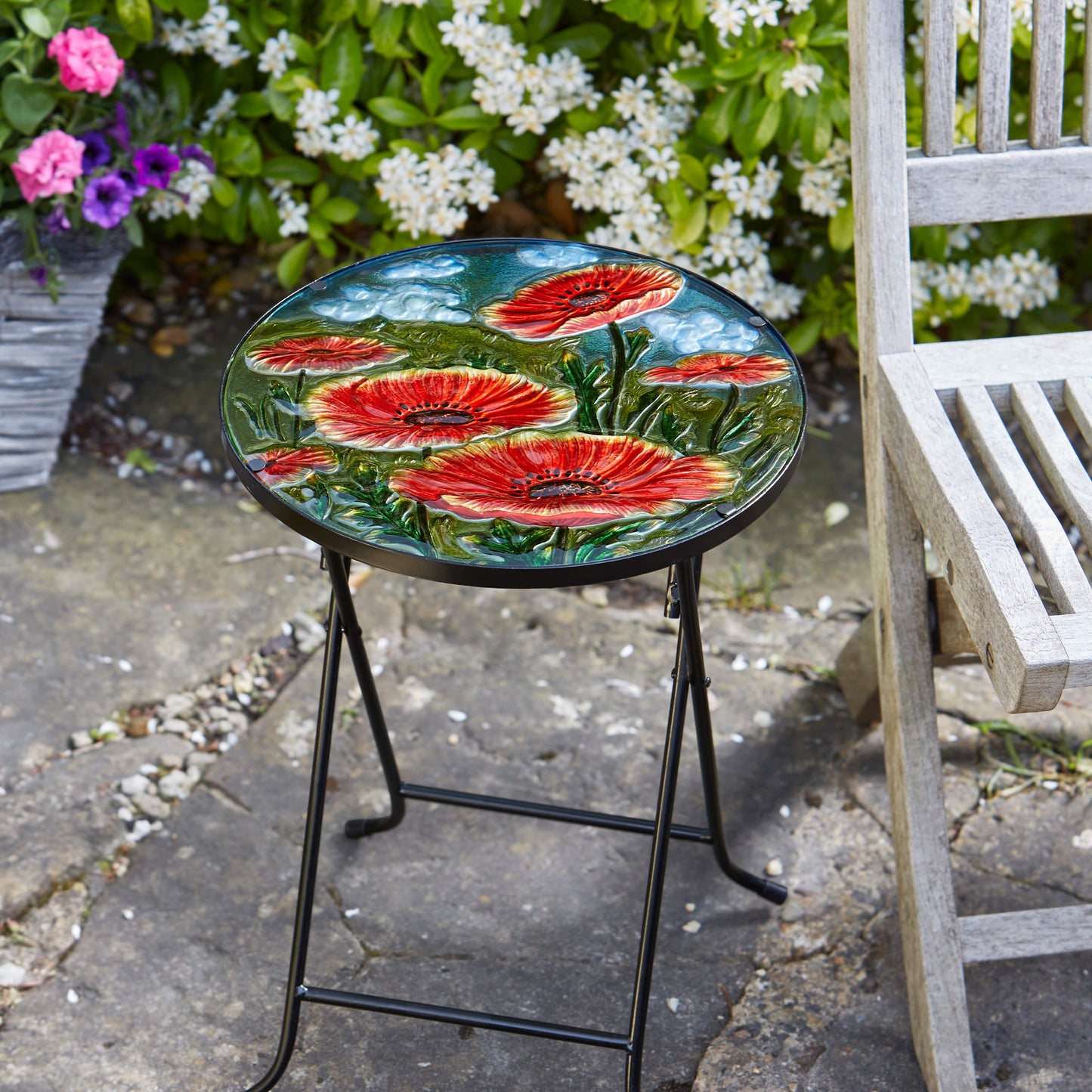 Poppy Table ⸱ sklenený záhradný stolík