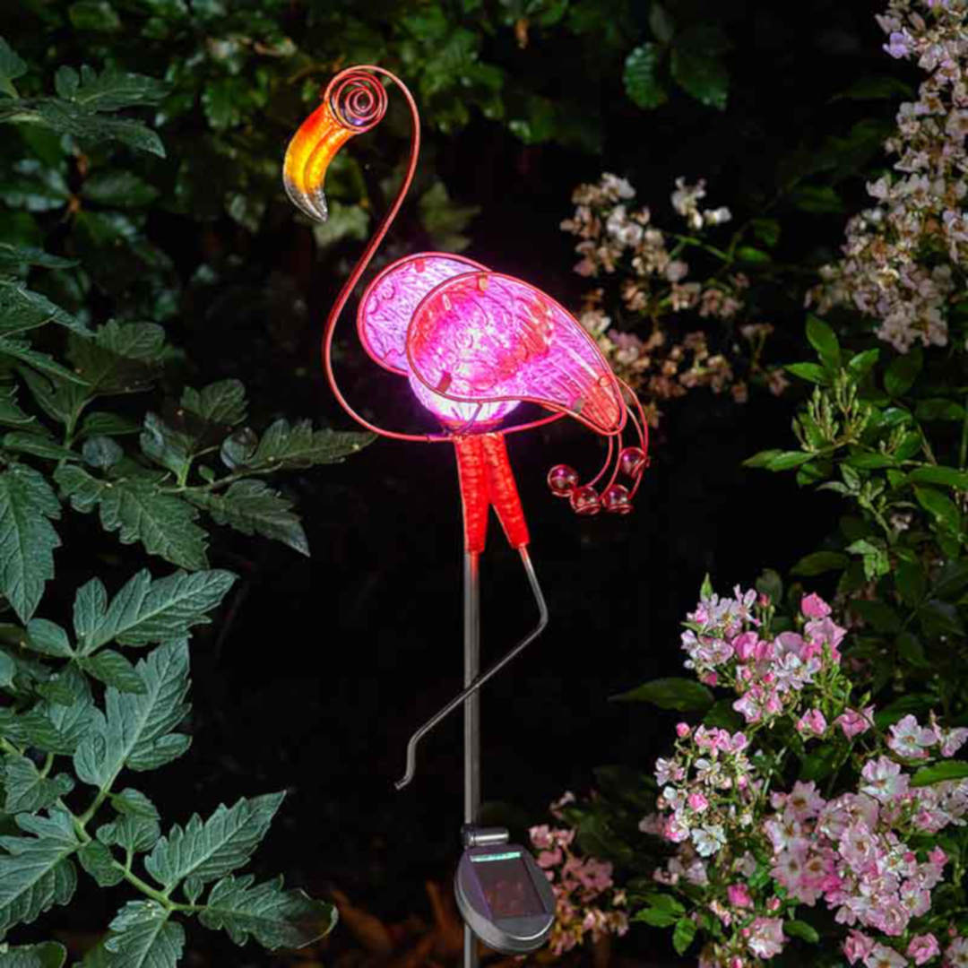 Flamingo ⸱ solárny zápich do záhrady