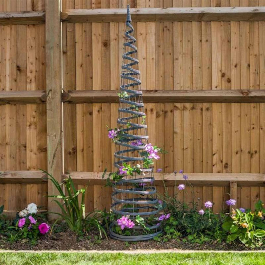 Faux Rattan Obelisk Slate ⸱ obelisk na popínavé rastliny 150cm