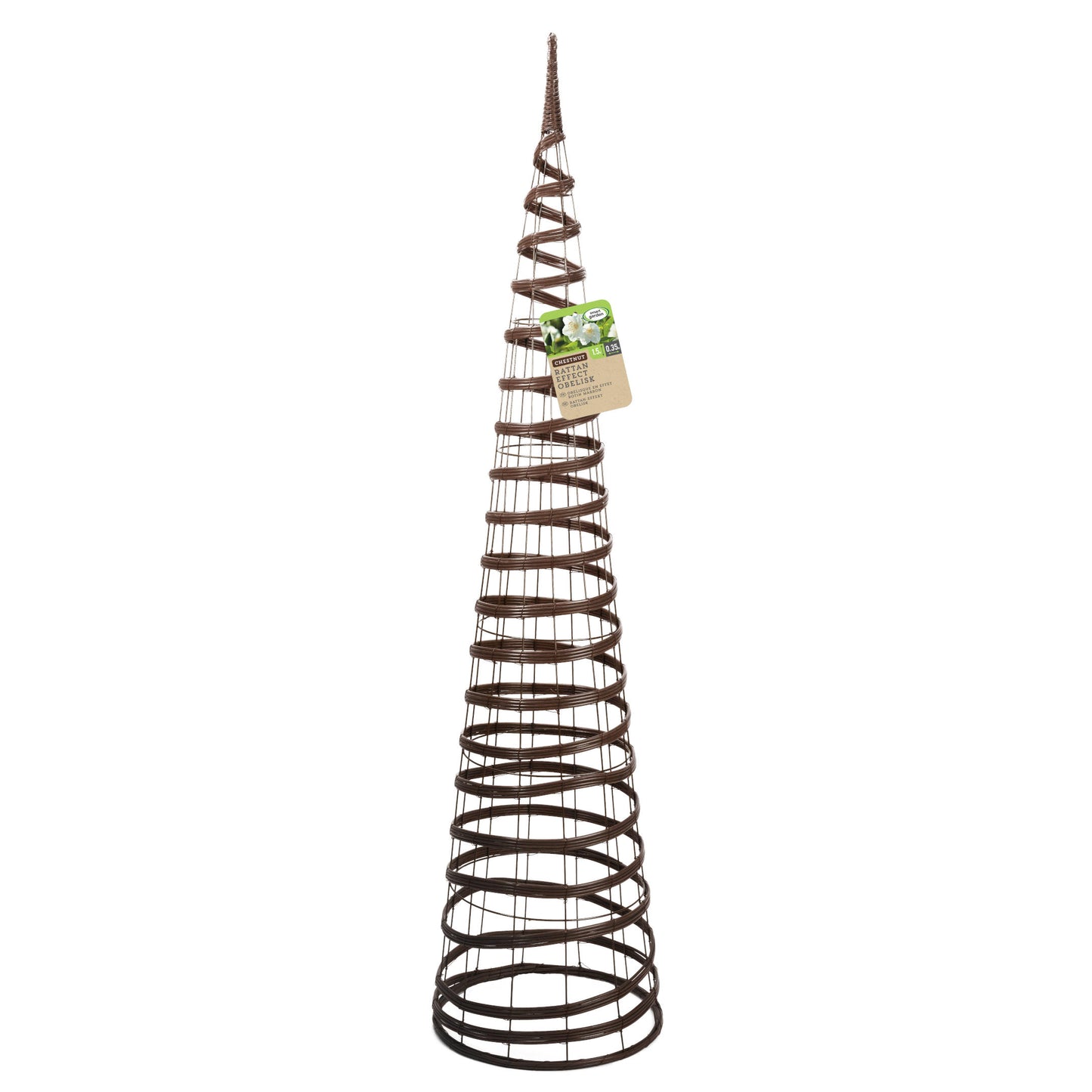 Faux Rattan Chestnut ⸱ obelisk na popínavé rastliny 150cm