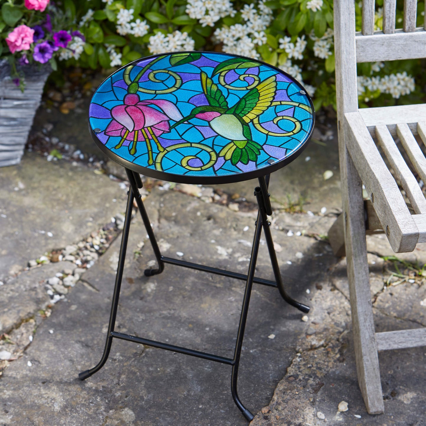 Hummingbird Table ⸱ sklenený záhradný stolík
