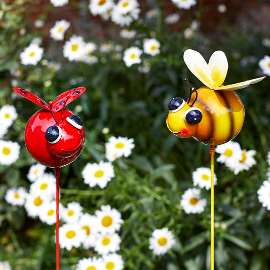 Barmy Bugs! ⸱ zápichy do záhrady lienka a včielka (sada 2ks)