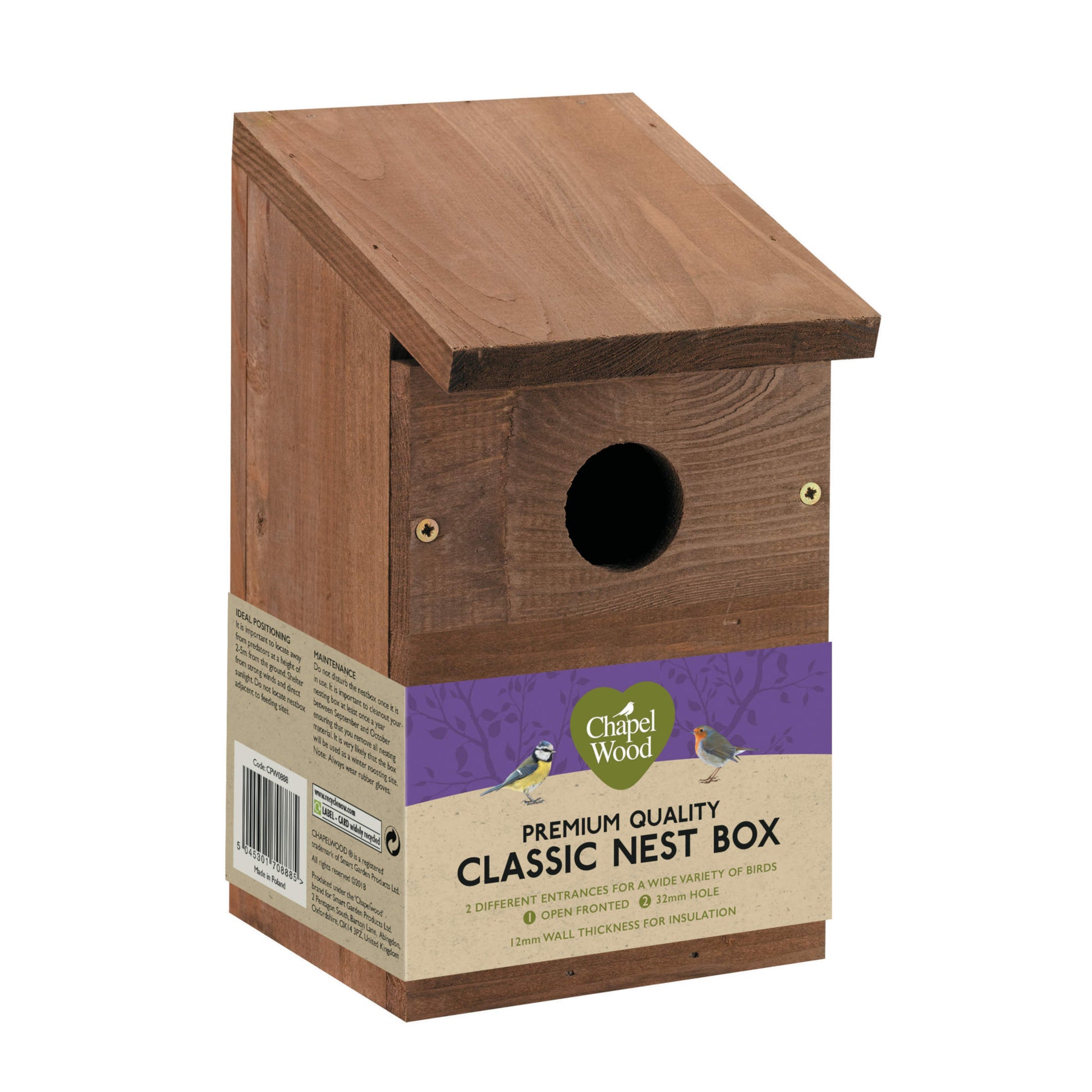 Classic Nest Box - drevená vtáčia budka od Chapelwood