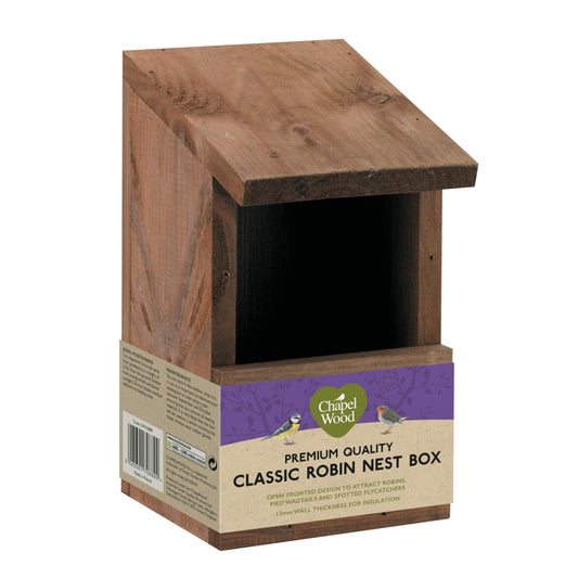 Classic Robin Nest Box - drevená otvorená vtáčia budka od Chapelwood