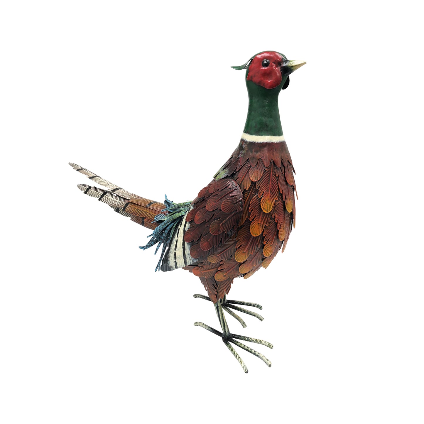 Ring-necked Pheasant ⸱ kovová socha bažanta
