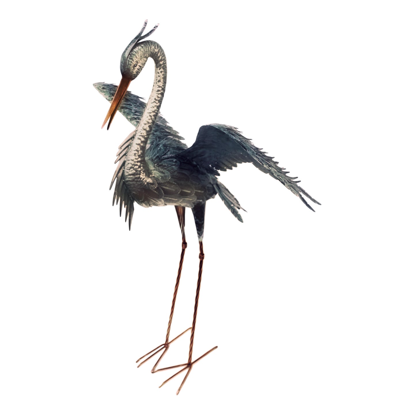 Large Heron Displaying ⸱ kovová socha volavky
