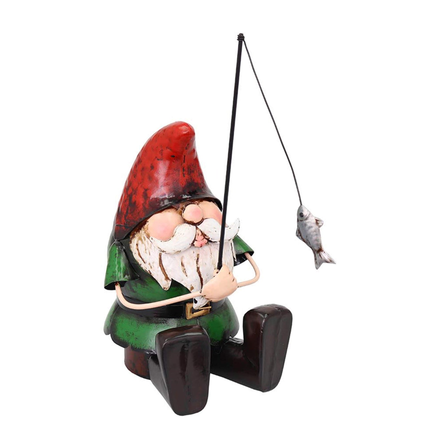 Gnome Fishing ⸱ kovová soška trpaslíka na rybačke