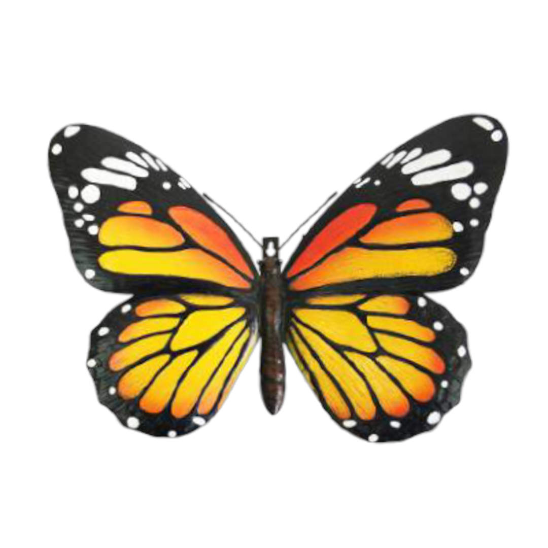 3D Butterfly Orange ⸱ kovový oranžový motýľ