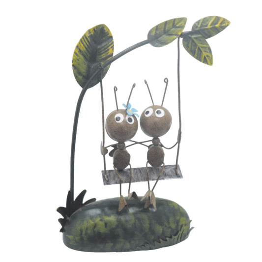 Ant Couple on Swing # kovová miniatúra s mravcami