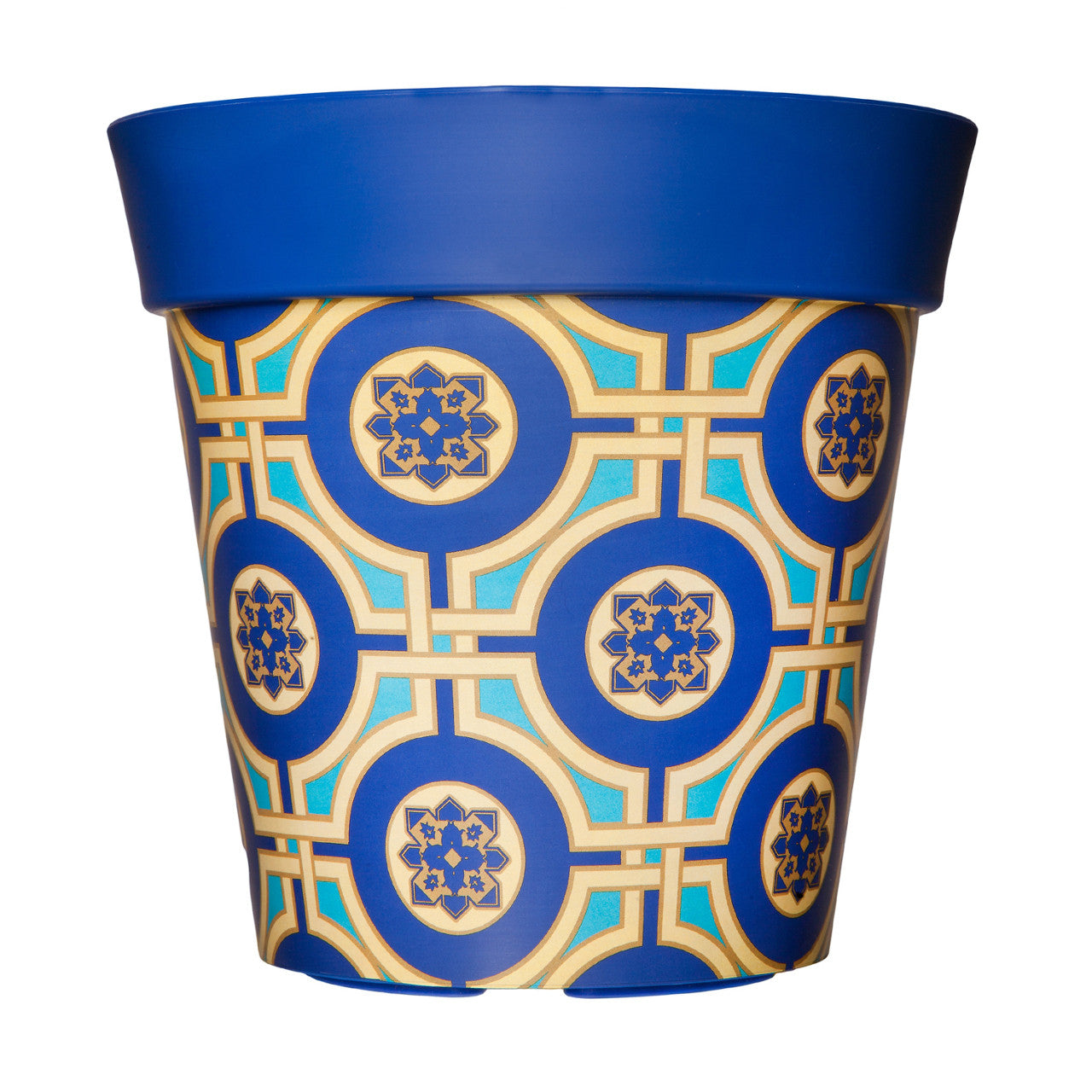 Hum Blue Tile Pot ⸱ modrý kvetináč s dlaždicami