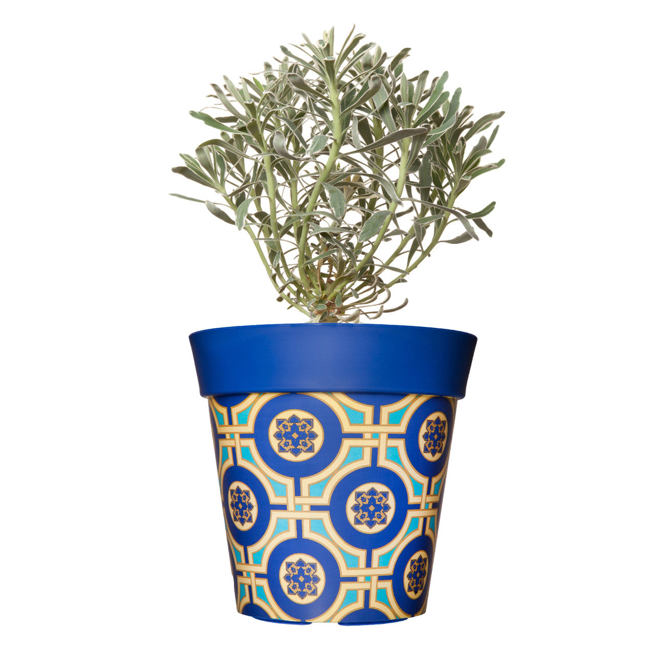 Hum Blue Tile Pot ⸱ modrý kvetináč s dlaždicami