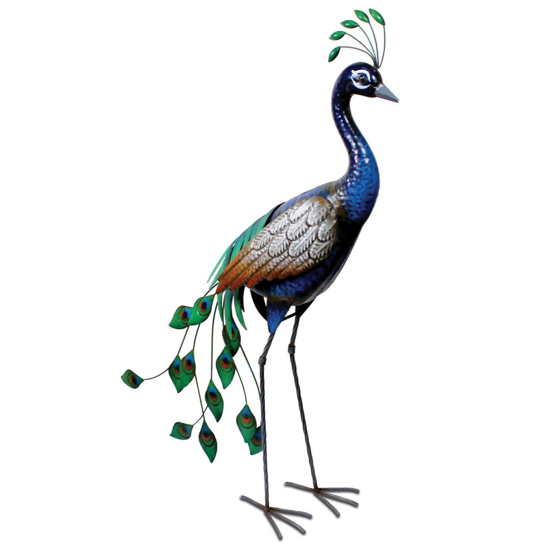 Standing Peacock ⸱ kovová socha stojacého páva