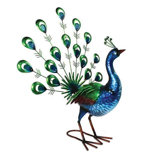 Vibrant Fantail Peacock ⸱ kovová socha pestrofarebného páva
