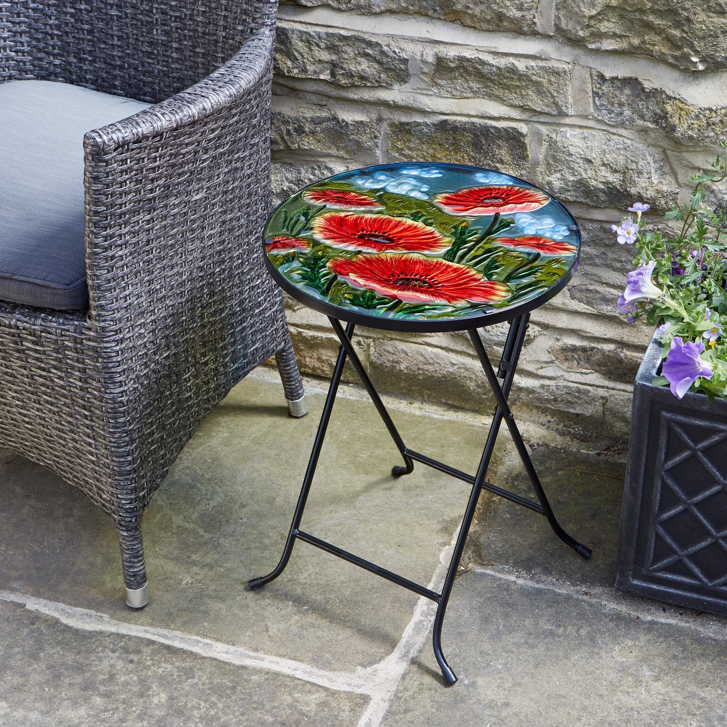 Poppy Table ⸱ sklenený záhradný stolík