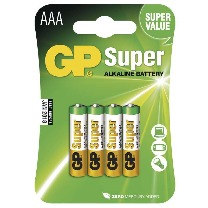 Mikrotužkové batérie GP Super R03/AAA
